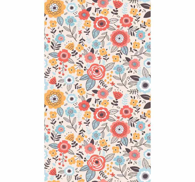 Vibrant Botanical Arrangement blind flowers and plants - TenStickers