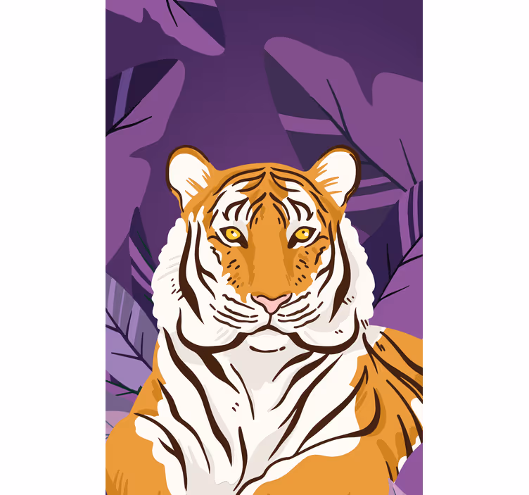 Curious tiger jungle animals Childrens blind - TenStickers