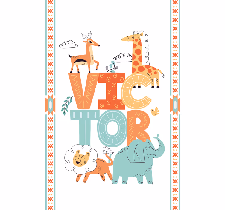 Savage animals with name blind children - TenStickers