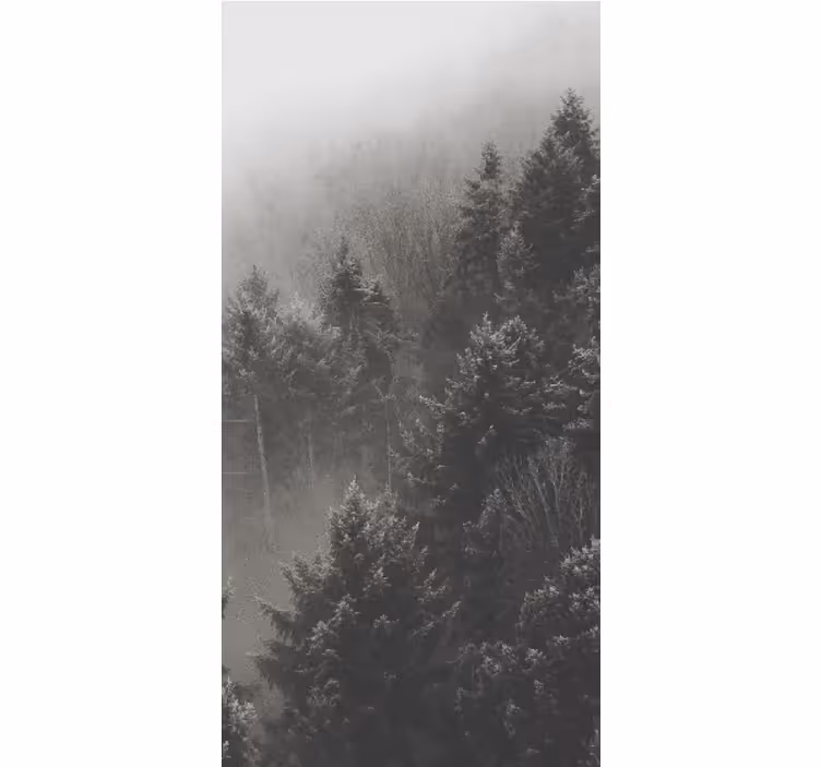 Grey forest silhouette tree blind - TenStickers