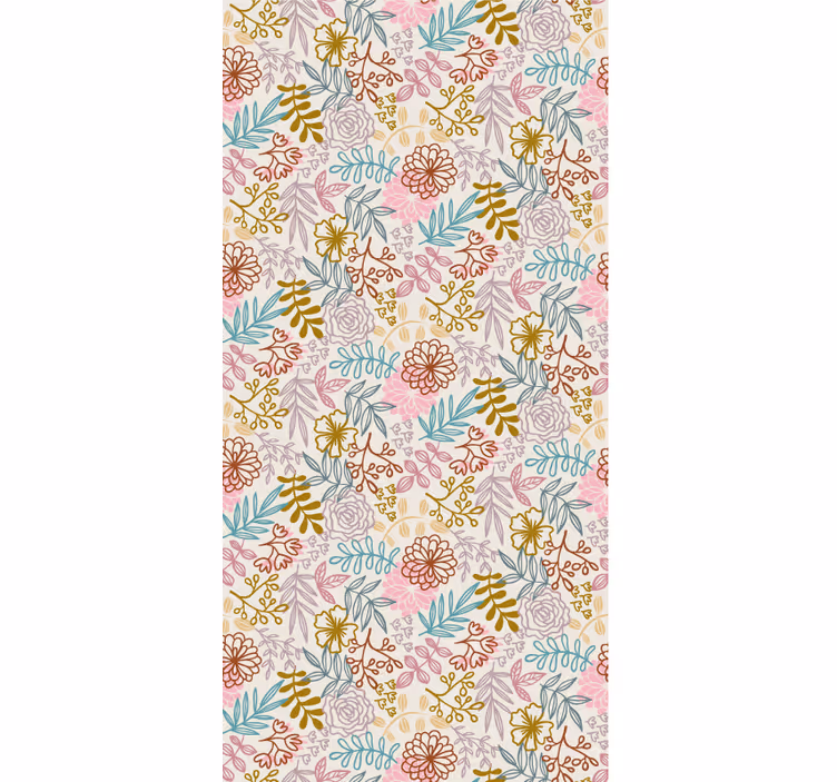 multicolor pattern line drawing Flower blind - TenStickers
