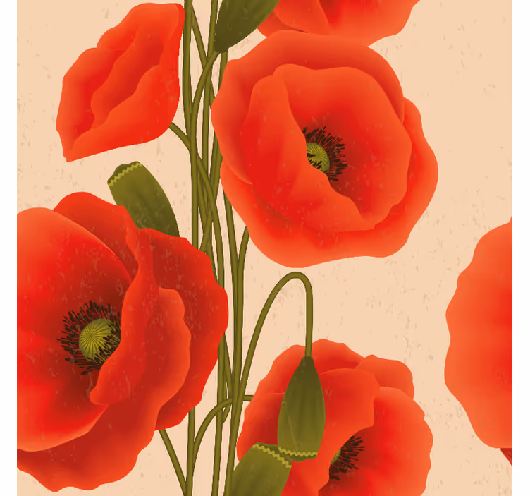 poppies More flowers and plant blind - TenStickers