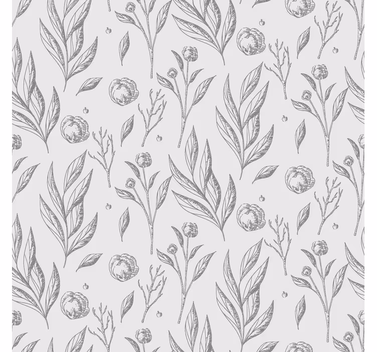 Gray floral pattern Nordic blind - TenStickers