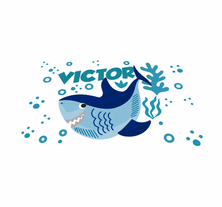 Baby shark with name placemats - TenStickers