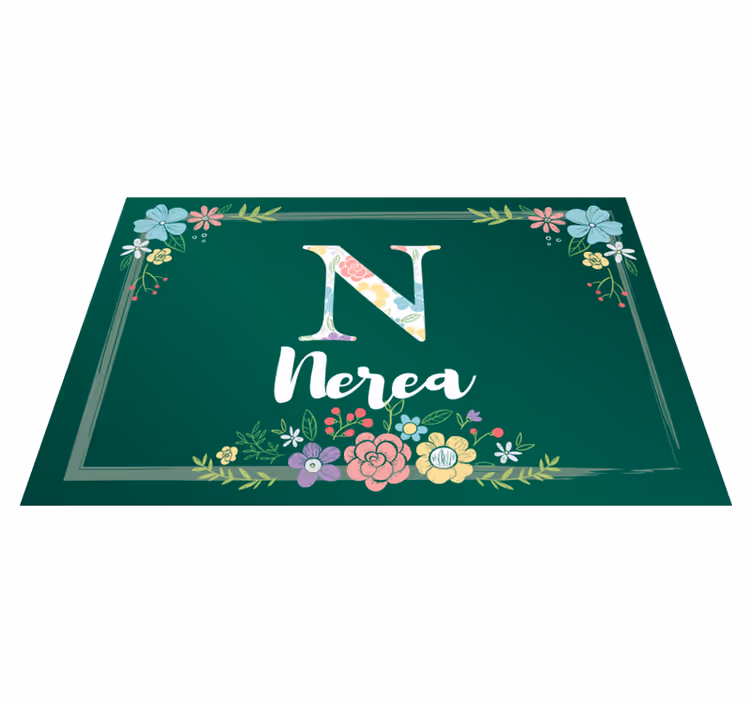 Personalised placemats floral initial design - TenStickers