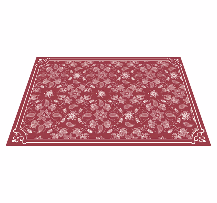 Beautiful paisley flowers paisley placemats - TenStickers