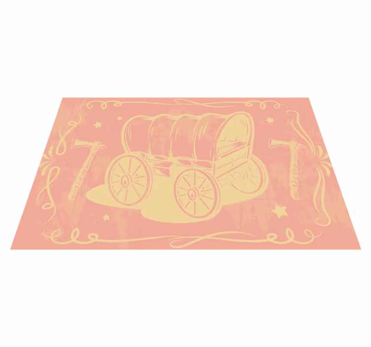 Original placemats vintage wagon illustration - TenStickers