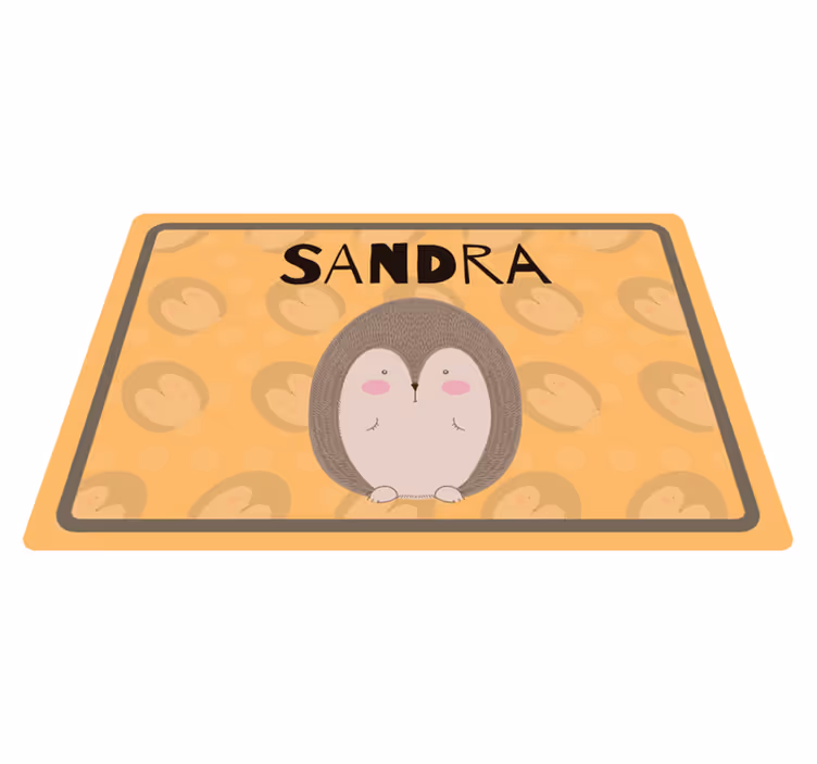 Children placemats adorable hedgehog artwork - TenStickers