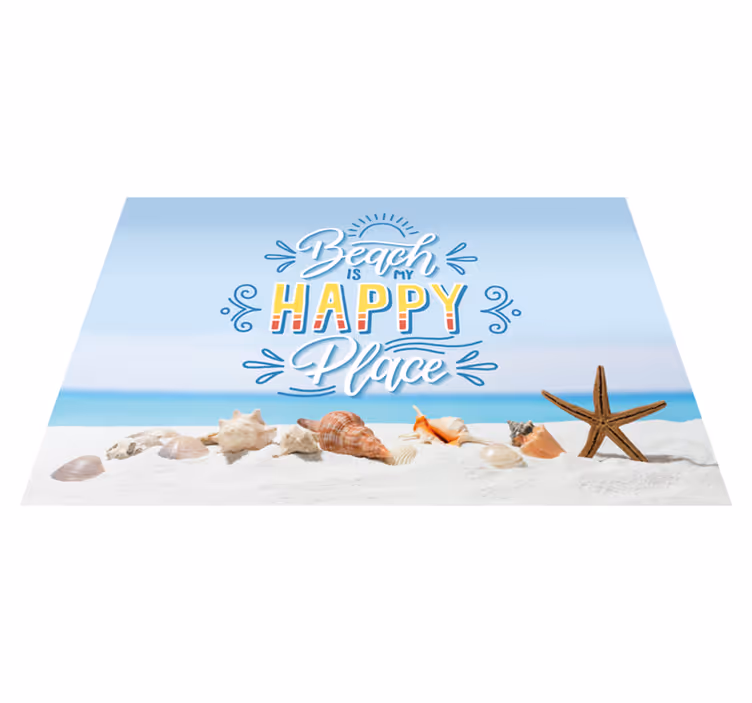 Quote placemats beach happy place - TenStickers