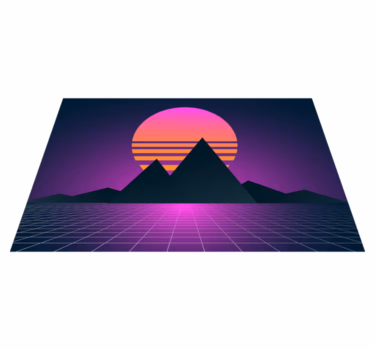 Modern placemats geometric twilight landscape - TenStickers