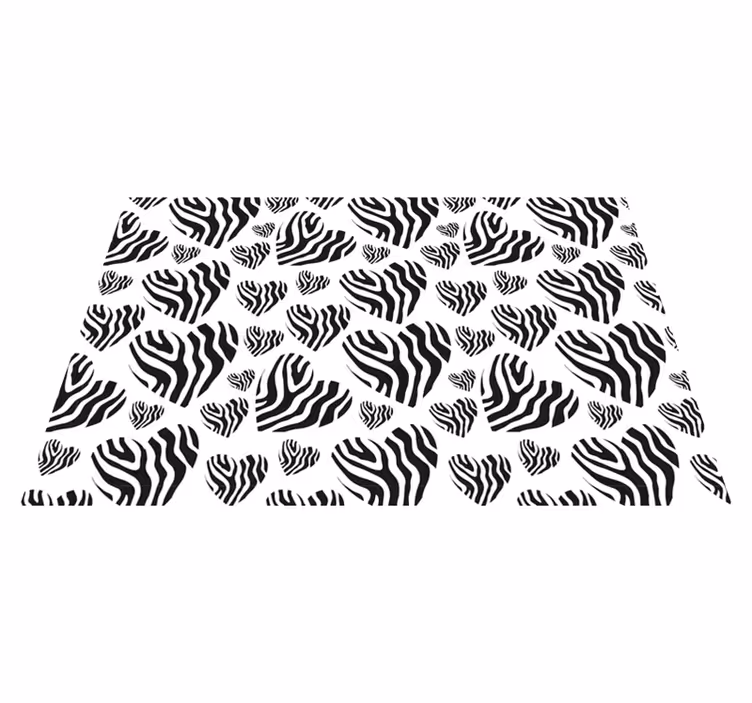 Textured placemats zebra heart design - TenStickers