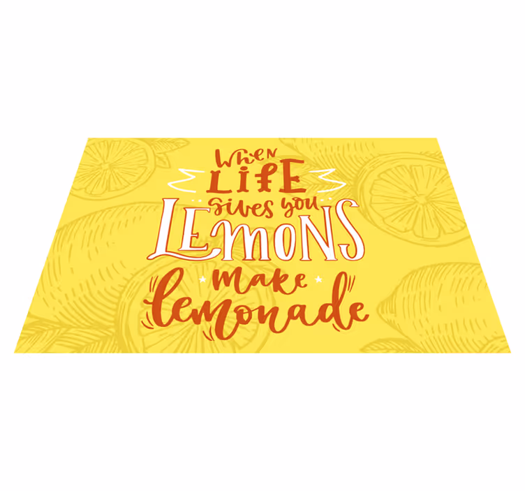 Quote placemats lemons motivational saying - TenStickers