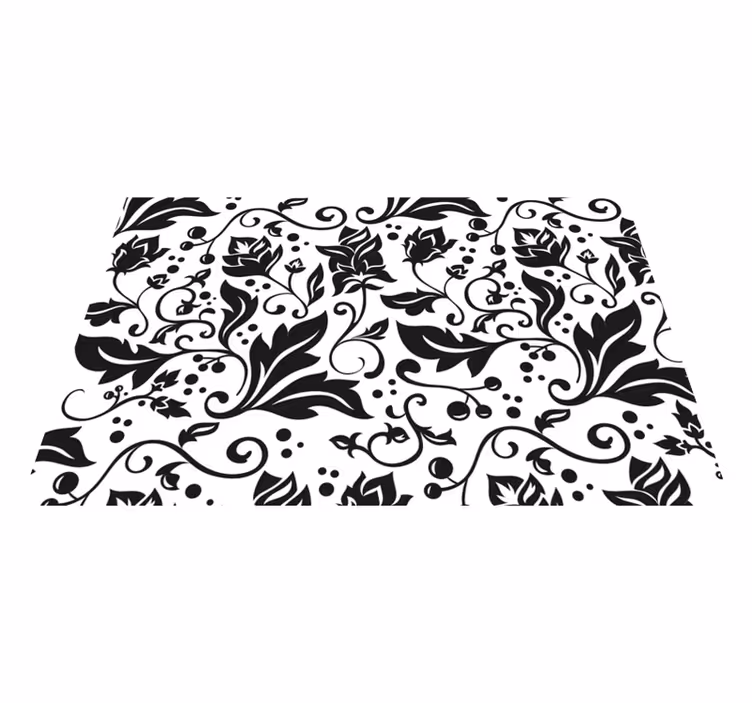 Floral swirl black on modern placemats - TenStickers