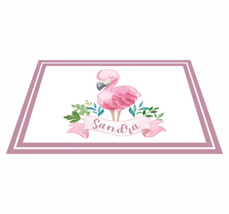 Personalised placemats flamingo with ribbon design - TenStickers