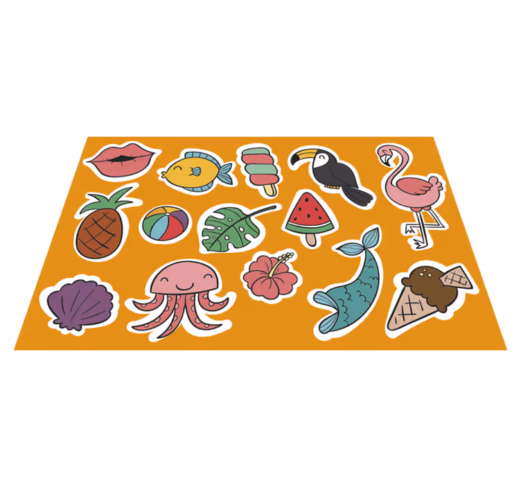 Children placemats with colorful tropical designs - TenStickers