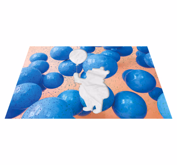 Children placemats bear holding balloon - TenStickers