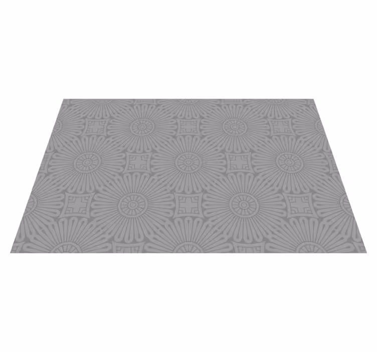 Light Grey with flower shapes elegant placemats - TenStickers