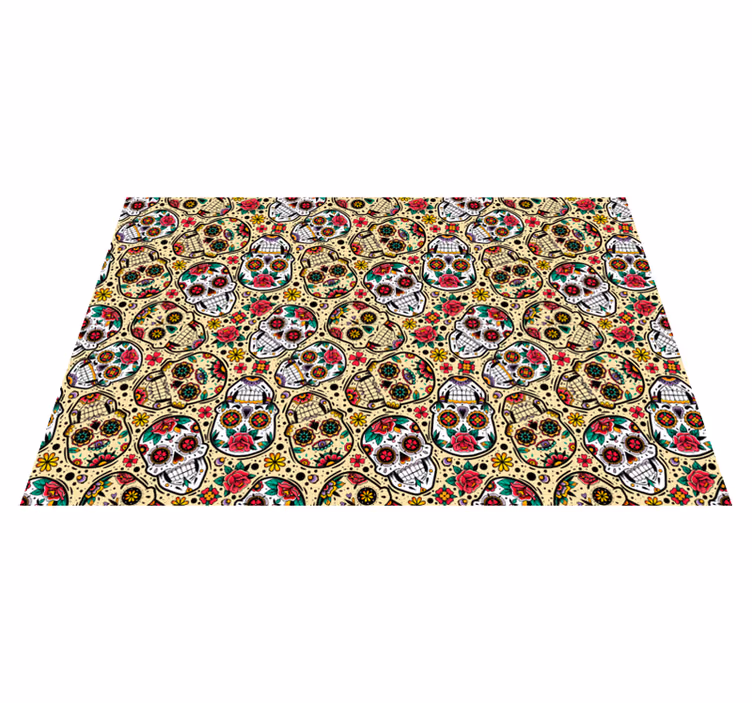 Halloween placemats with colorful skull design - TenStickers