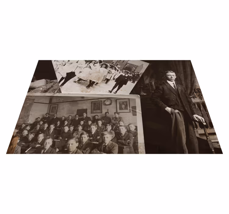 Home placemats vintage photo collage design - TenStickers
