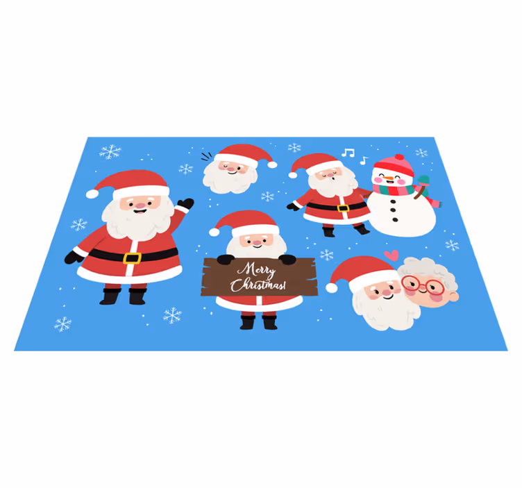 Christmas placemats featuring santa designs - TenStickers