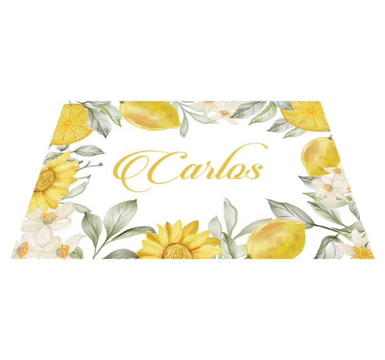 Personalised placemats lemon floral design - TenStickers