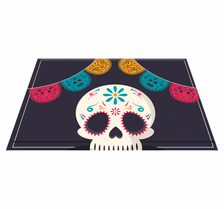 Halloween placemats colorful skull banner - TenStickers