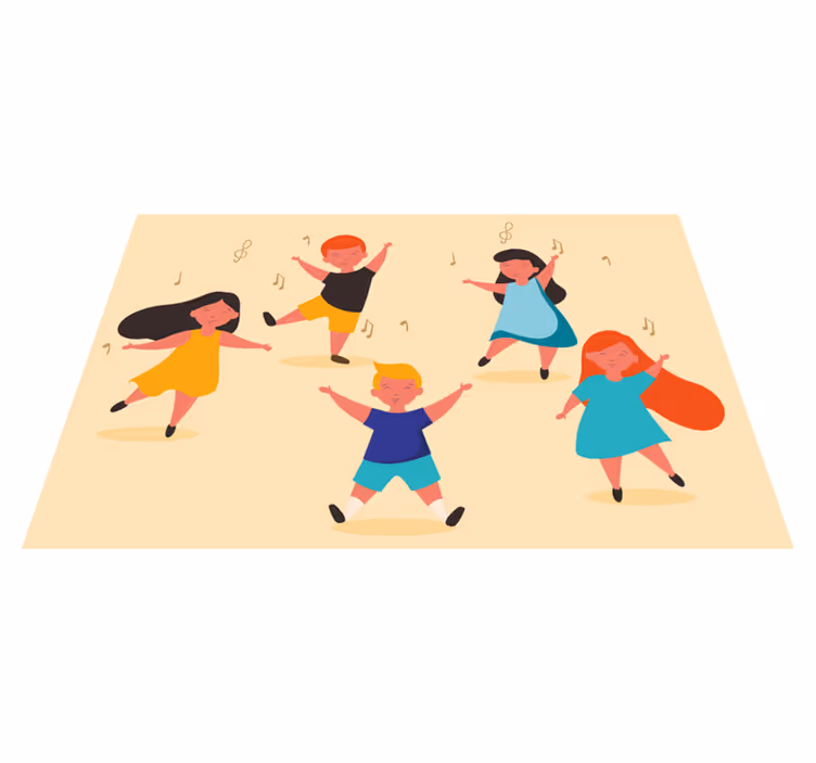 Children placemats joyful dancing kids - TenStickers