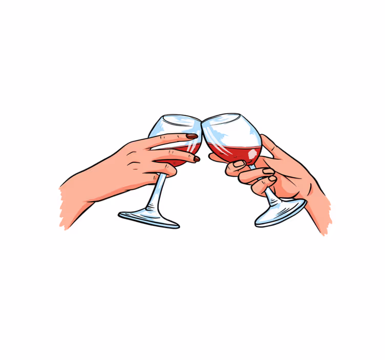 Quote placemats cheers toasting glasses - TenStickers