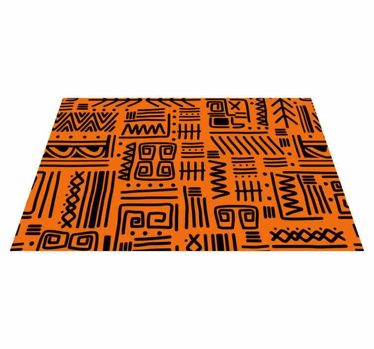 Textured placemats abstract black design - TenStickers