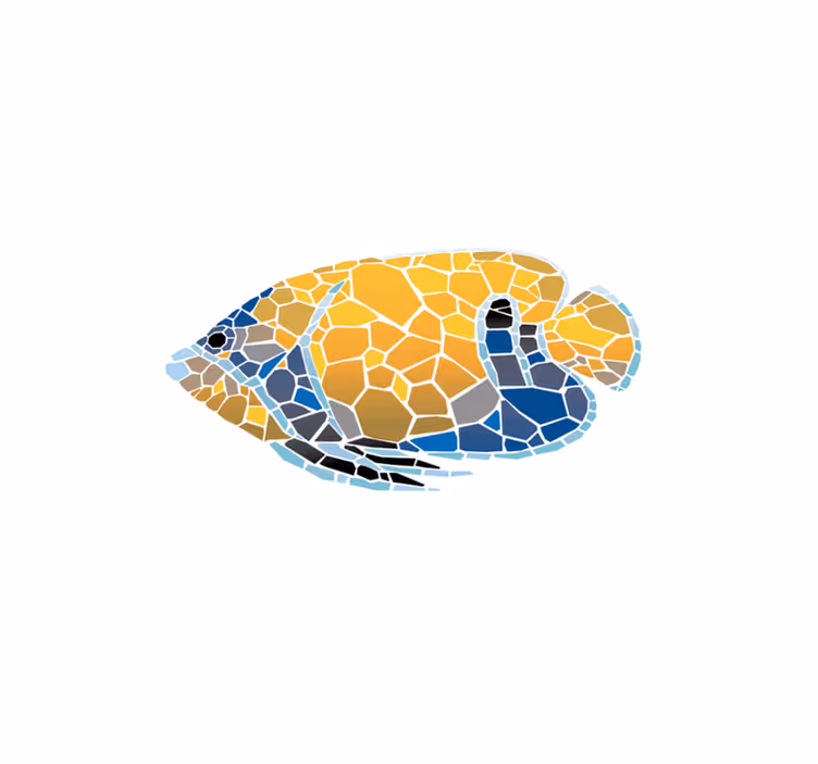 Geometric fish  Vinyl placemats - TenStickers