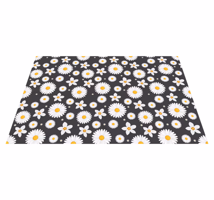 Textured placemats daisy floral design - TenStickers