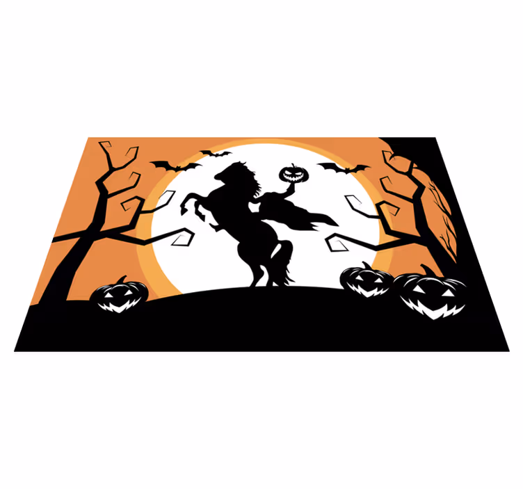 Halloween placemats horse with pumpkin - TenStickers
