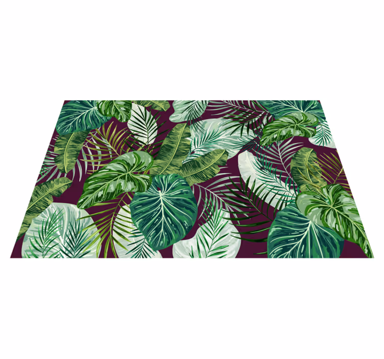 Textured placemat tropical leaf design - TenStickers