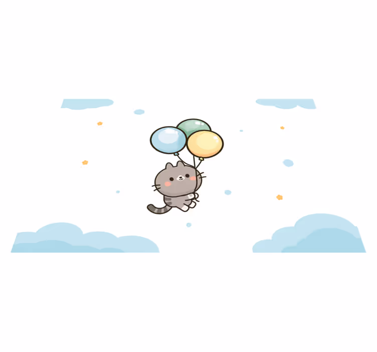 Children placemats cute cat balloons - TenStickers