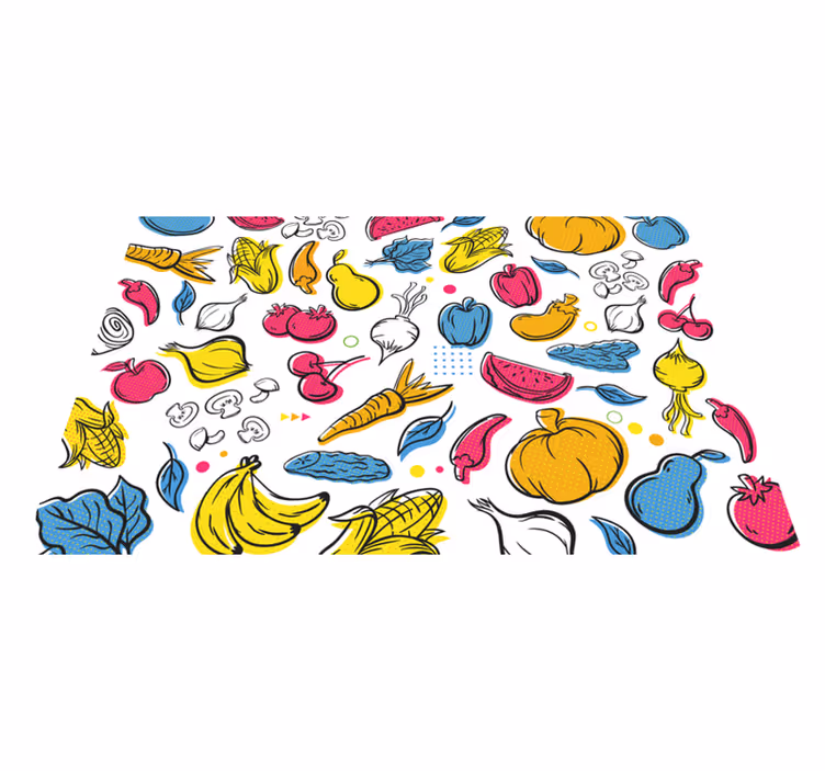 Original placemats with vibrant vegetable designs - TenStickers