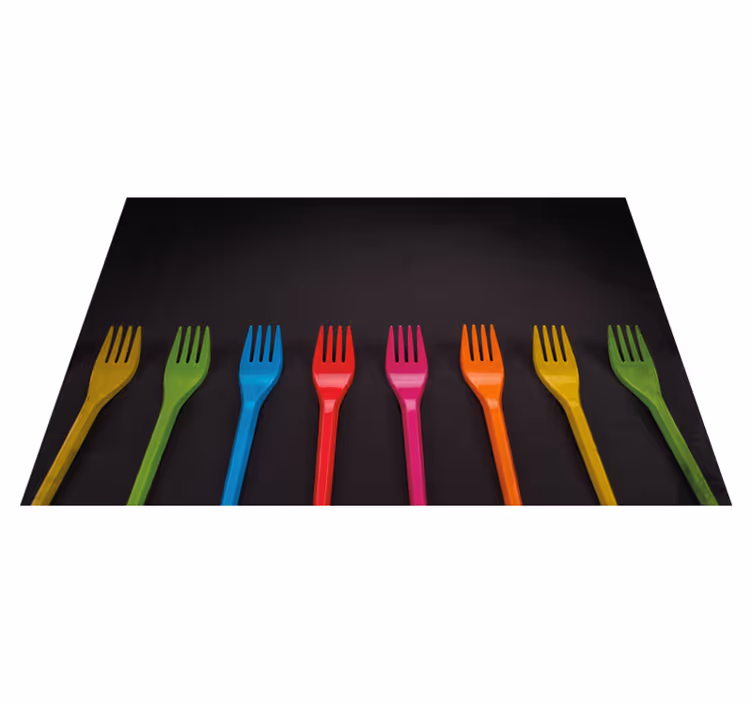 Children placemats colorful fork collection - TenStickers