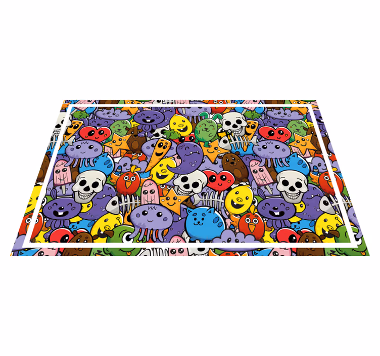 Children placemats featuring colorful cartoon characters - TenStickers