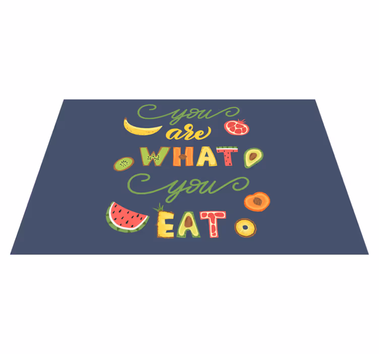 Quote placemats colorful food saying - TenStickers