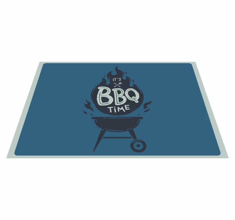 Quote placemats bbq time flames - TenStickers