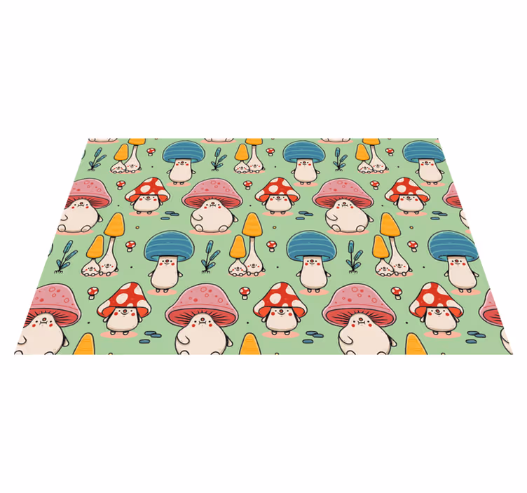 Children placemats cute mushroom characters - TenStickers