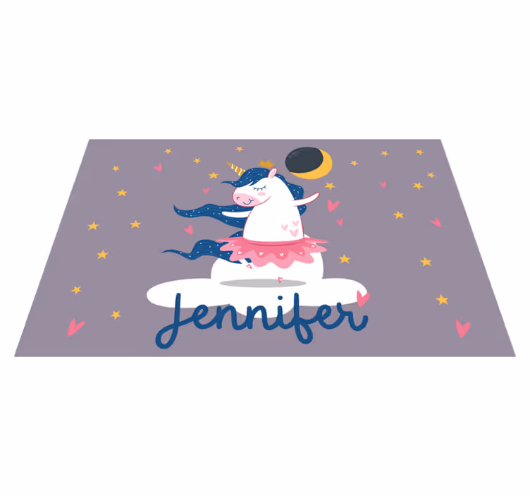 Ballerina unicorn cloud Personalised placemats - TenStickers