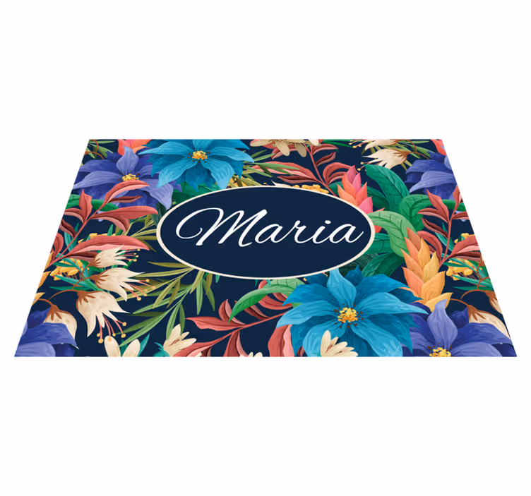 Personalised placemats floral personalized platter - TenStickers