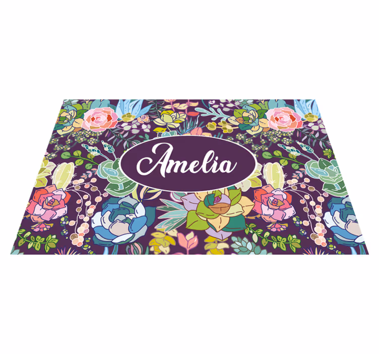 Personalised placemats floral custom artwork - TenStickers