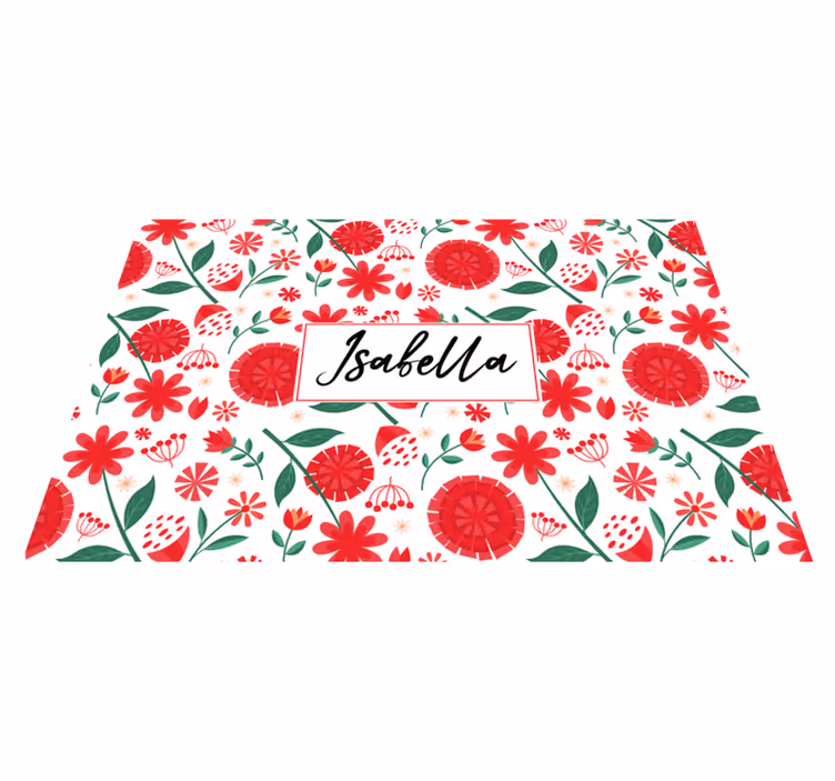 Personalised placemats with floral name design - TenStickers