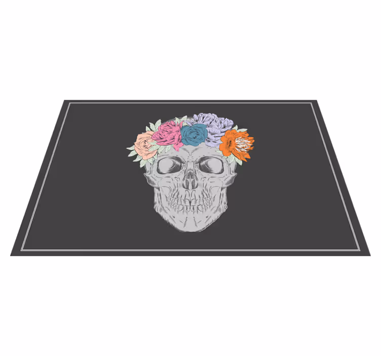 Original placemats skull floral crown design - TenStickers