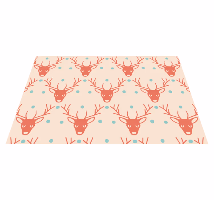 Christmas placemats reindeer pattern table setting - TenStickers