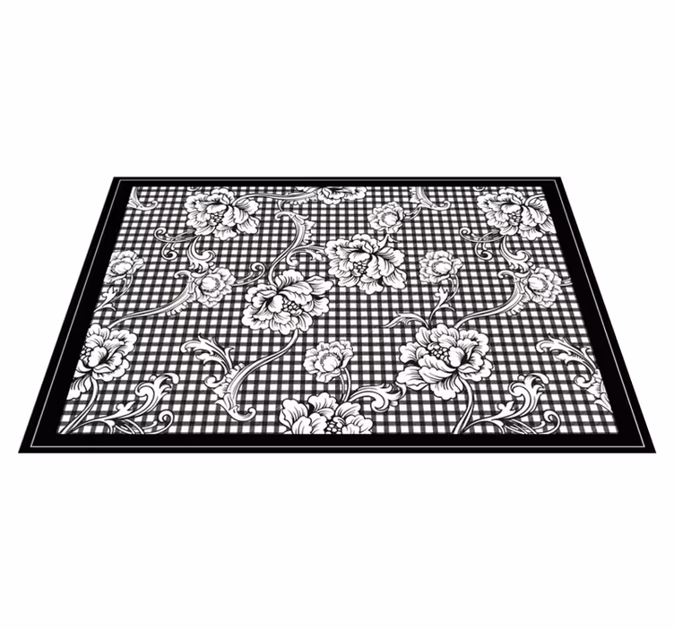 Elegant placemats with black floral design - TenStickers
