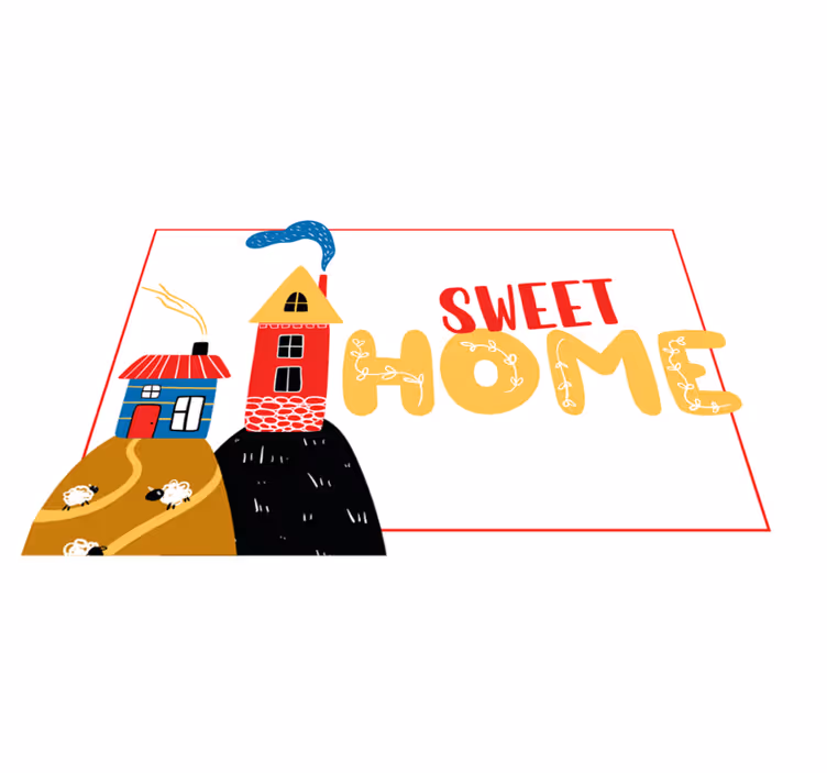 Children placemats colorful house scene - TenStickers