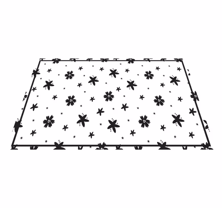 Black and white ink floral original placemats - TenStickers