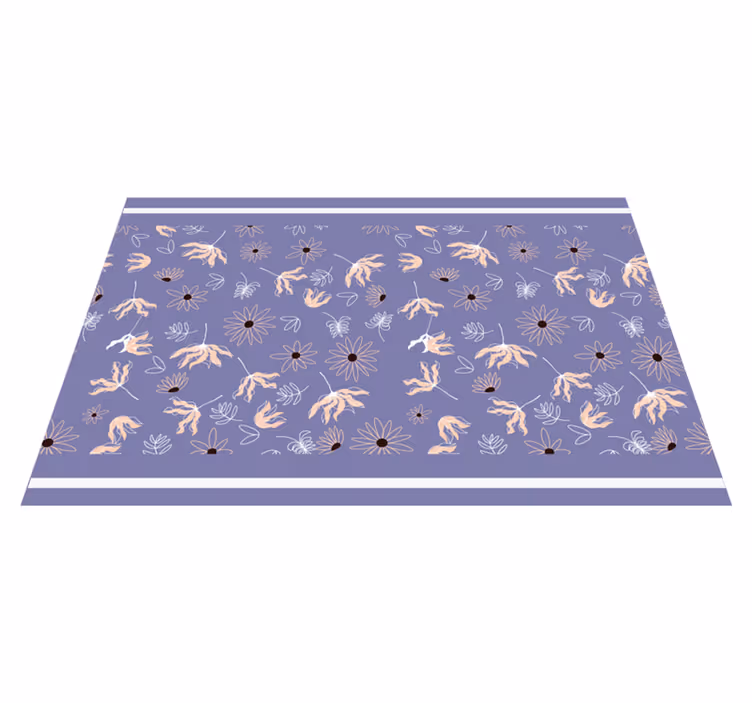 Textured placemats with floral pattern elements - TenStickers